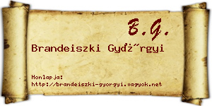 Brandeiszki Györgyi névjegykártya